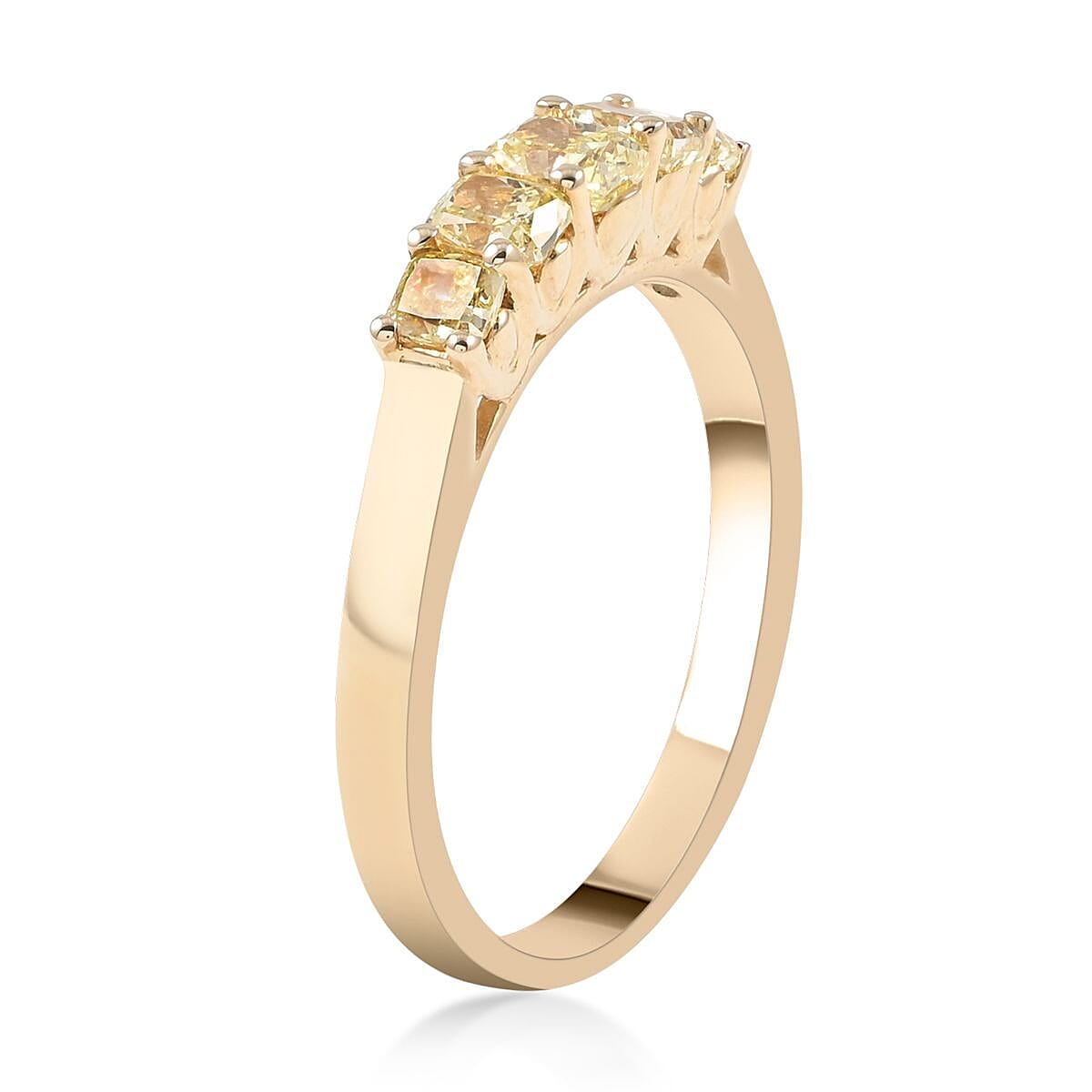 14K Yellow Gold Natural Yellow Diamond Ring (Size 8.0) 1.00 ctw image number 3