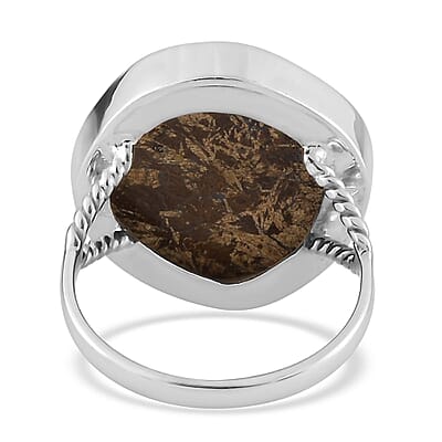 Artisan Crafted Natural Boulder Opal Solitaire Ring in Sterling Silver (Size 10.0) 15.85 ctw