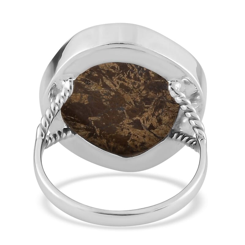 Artisan Crafted Natural Boulder Opal Solitaire Ring in Sterling Silver (Size 10.0) 15.85 ctw