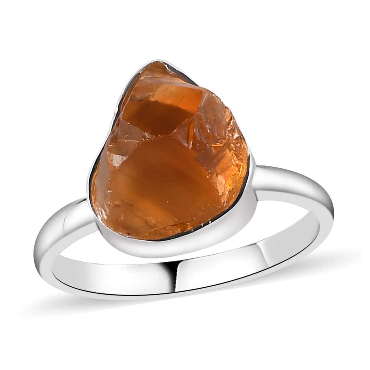 Doorbuster Artisan Crafted Rough Cut Brazilian Citrine Ring in Sterling Silver (Size 7.0) 5.00 ctw image number 0