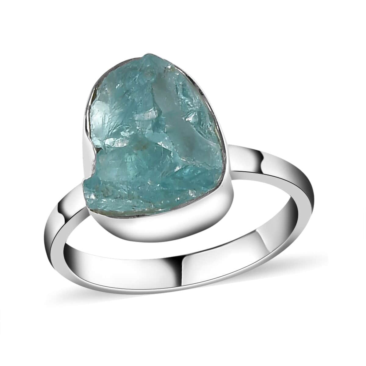 Artisan Crafted Rough Cut Madagascar Paraiba Apatite Ring in Sterling Silver (Size 10.0) 5.00 ctw image number 0