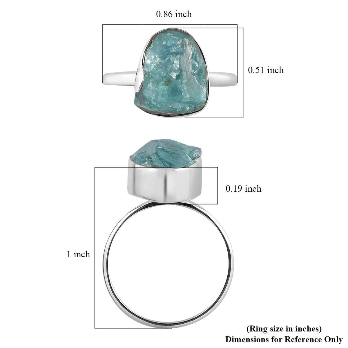 Artisan Crafted Rough Cut Madagascar Paraiba Apatite Ring in Sterling Silver (Size 10.0) 5.00 ctw image number 5