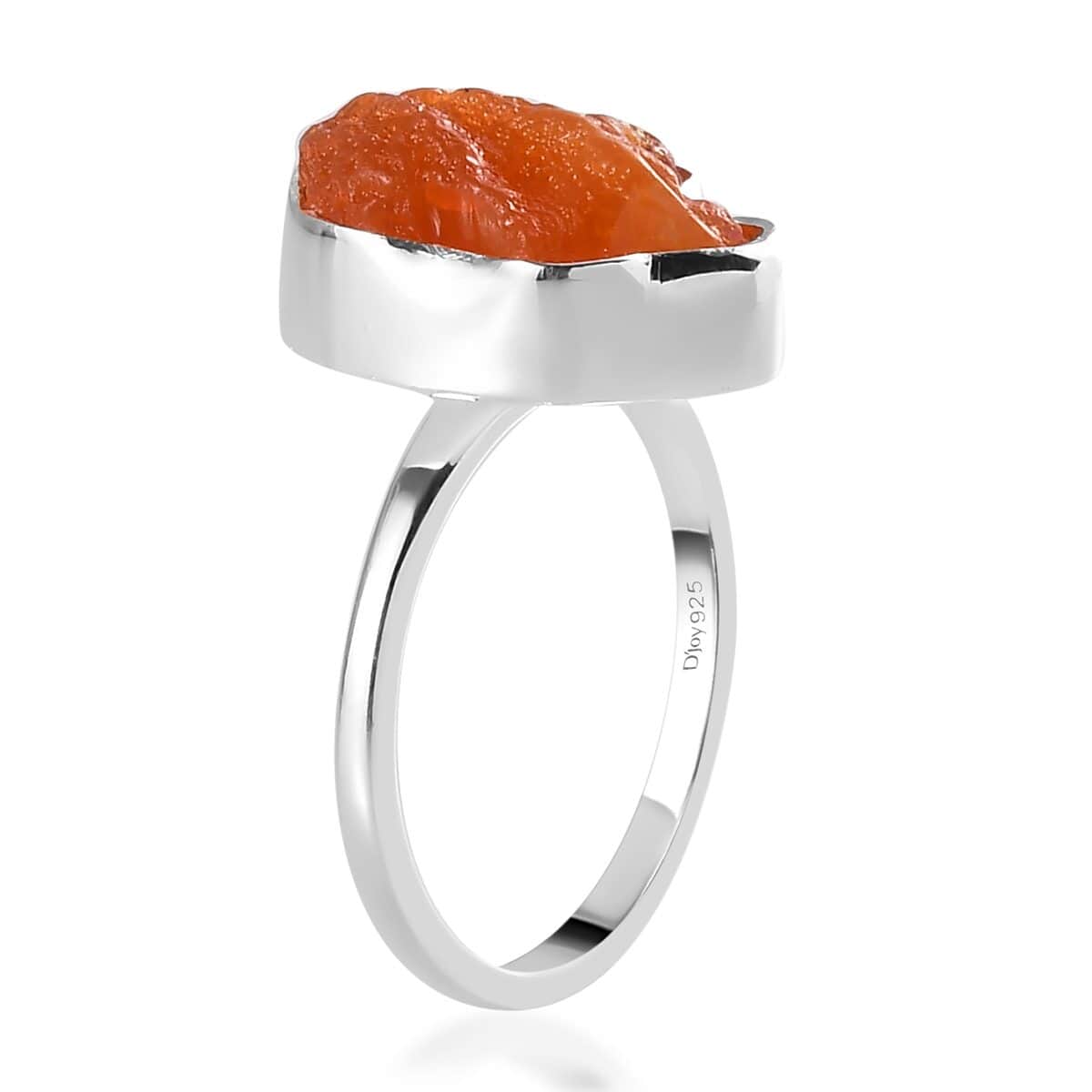 Artisan Crafted Rough Cut Mexican Fire Opal Ring in Sterling Silver (Size 10.0) 5.00 ctw image number 3