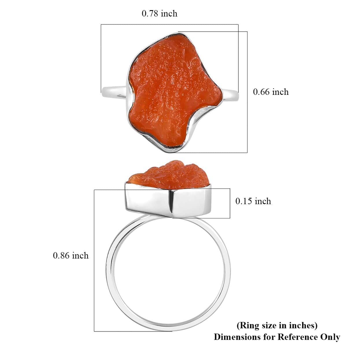 Artisan Crafted Rough Cut Mexican Fire Opal Ring in Sterling Silver (Size 10.0) 5.00 ctw image number 5