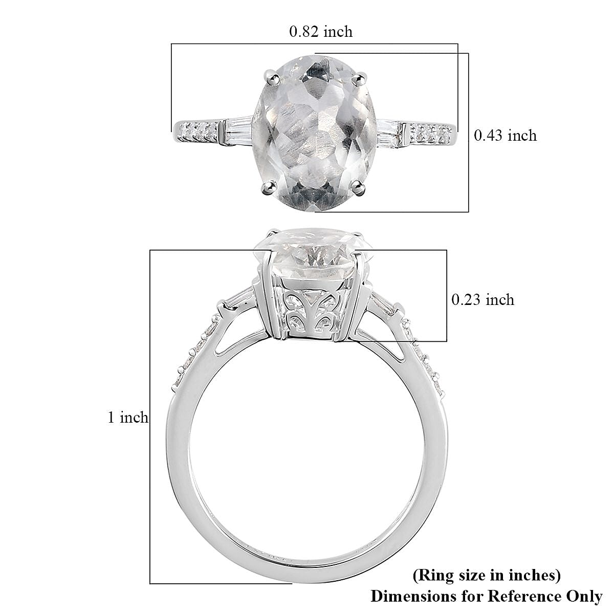 Luxoro 10K White Gold Premium Mexican Hyalite Opal and Diamond Ring (Size 6.0) 2.00 ctw image number 5