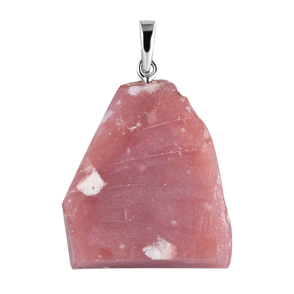 Artisan Crafted Inlay Cut Peruvian Pink Opal Pendant in Sterling Silver 30.00 ctw image number 0