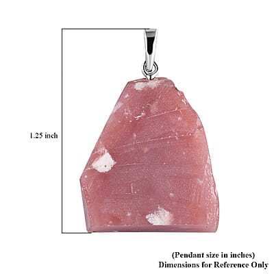 Artisan Crafted Inlay Cut Peruvian Pink Opal Pendant in Sterling Silver 30.00 ctw