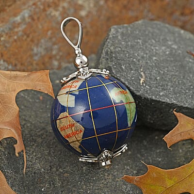 Sajen Silver Ceramic and Rainbow Moonstone Pendant in Platinum Over Sterling Silver 117.50 ctw