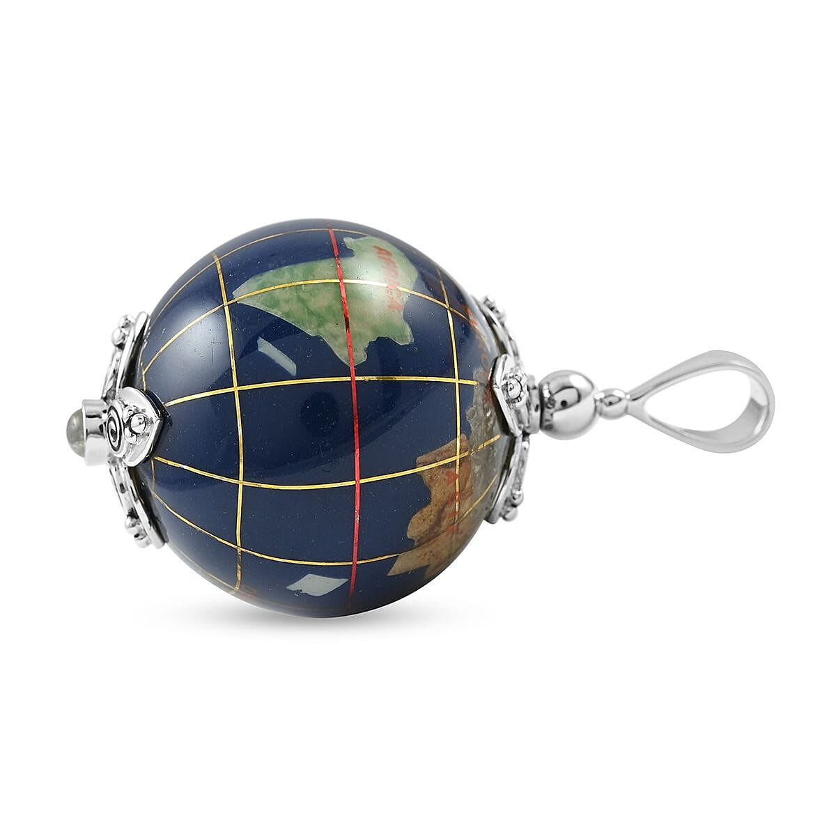 Sajen Silver Ceramic and Rainbow Moonstone Pendant in Platinum Over Sterling Silver 117.50 ctw image number 2