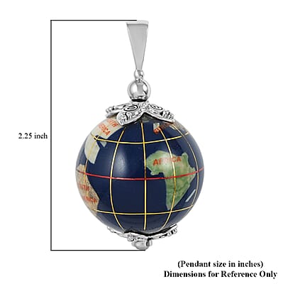 Sajen Silver Ceramic and Rainbow Moonstone Pendant in Platinum Over Sterling Silver 117.50 ctw