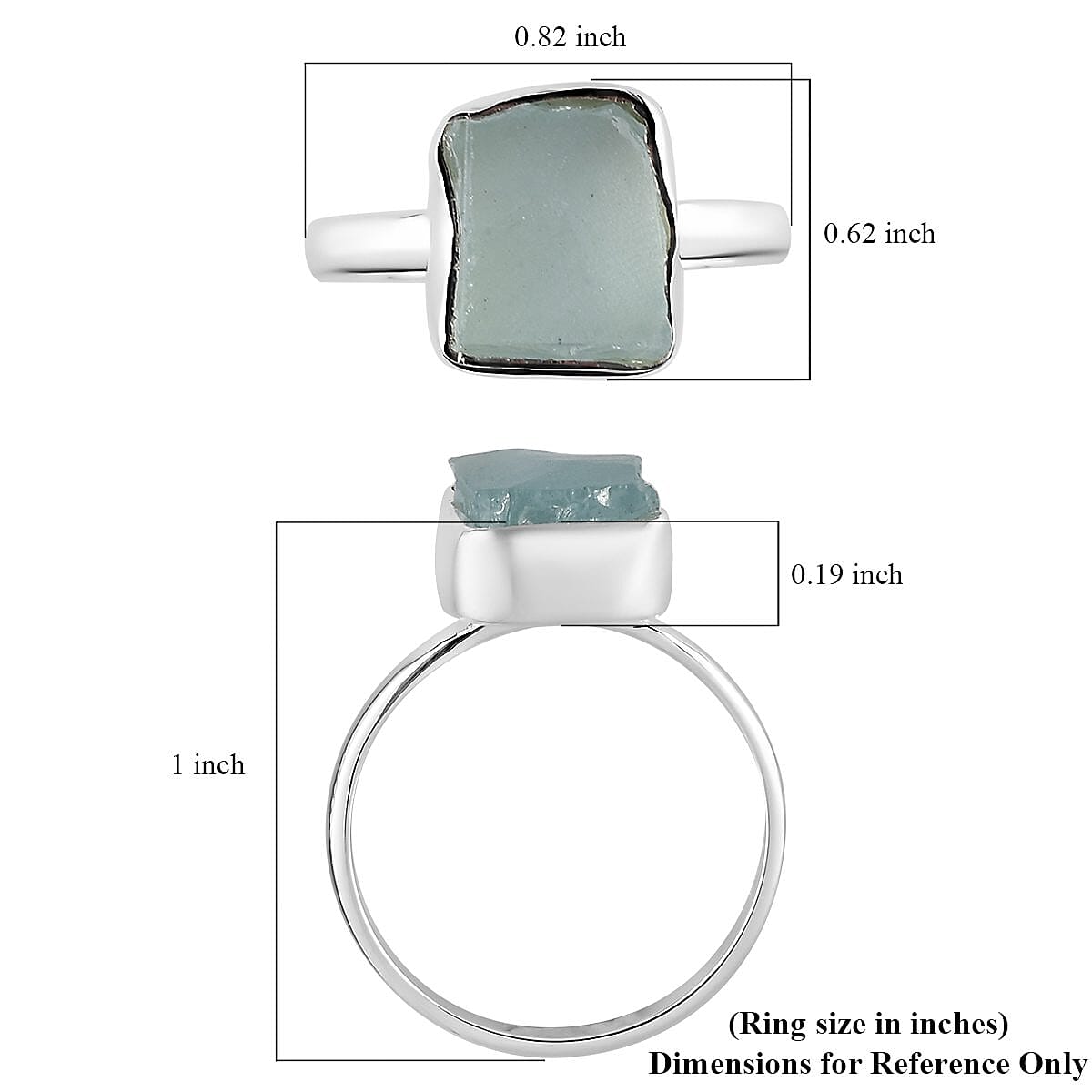 Artisan Crafted Rough Cut Milky Aquamarine Solitaire Ring in Sterling Silver (Size 7.0) 4.10 ctw image number 5