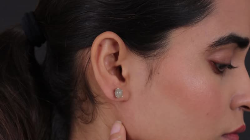 Madagascar Fire Labradorite Stud Earrings in Platinum Over Sterling Silver 2.75 ctw