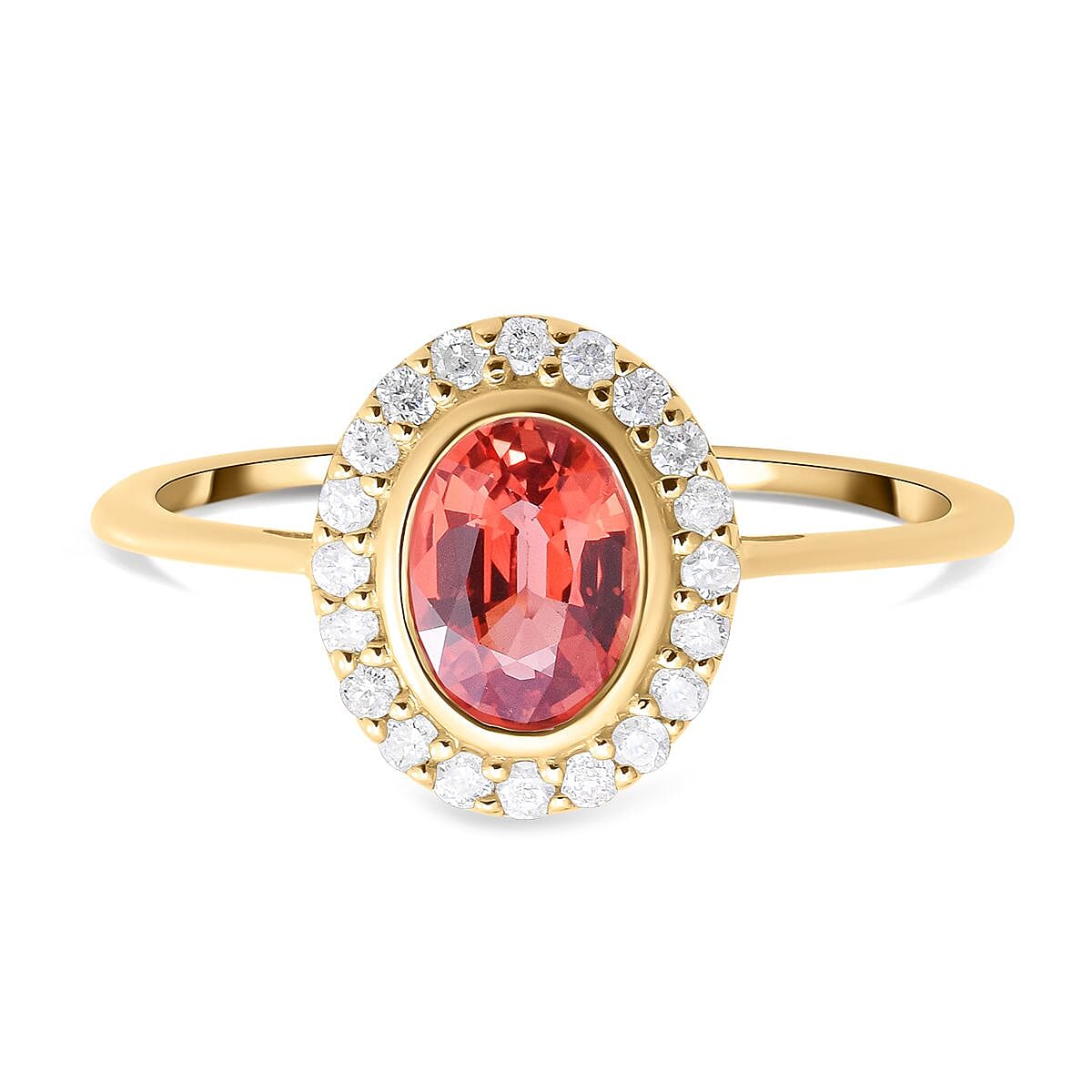 AAA Songea Sapphire and Diamond I1 1.30 ctw Ring in 14K Yellow Gold (Size 10.0)