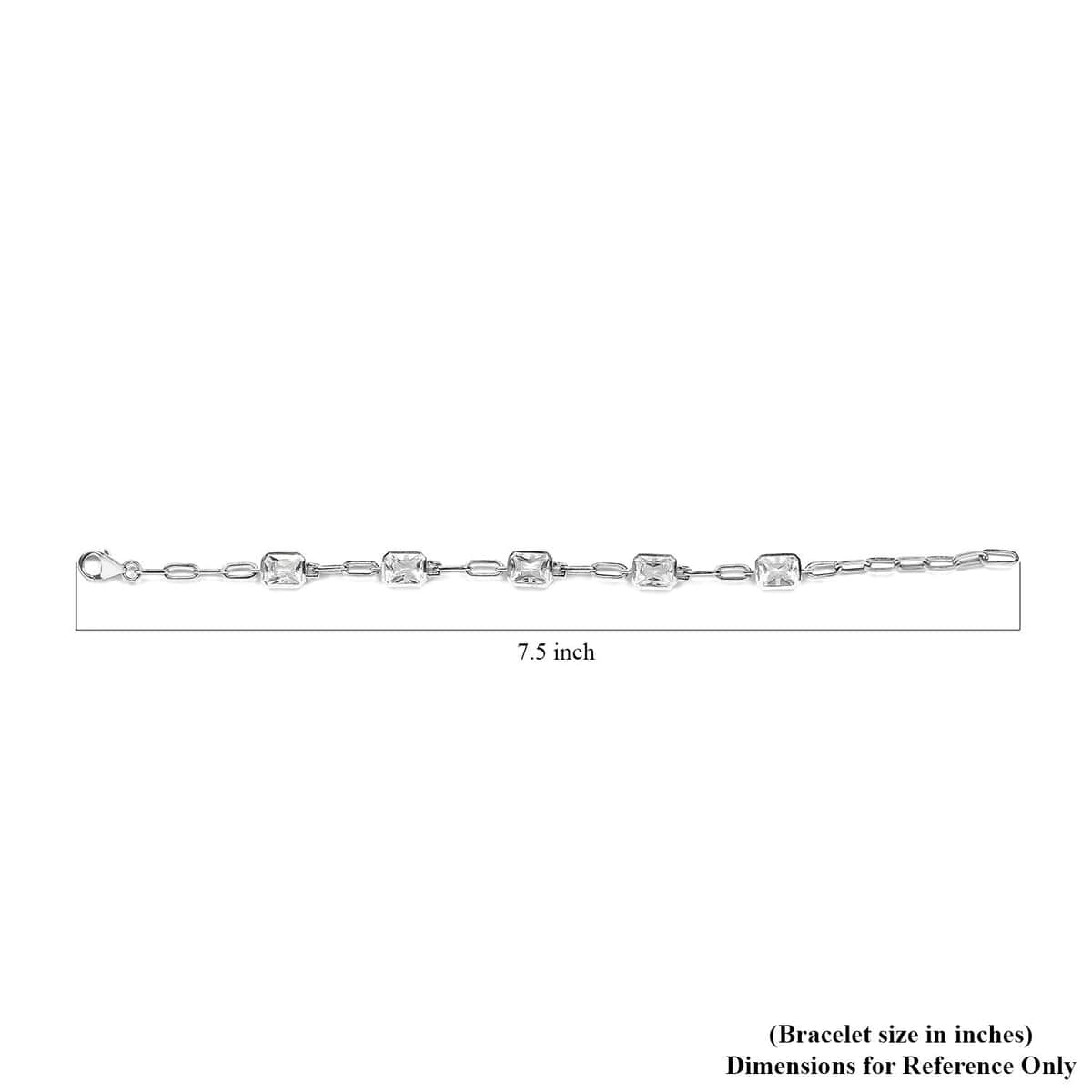 Radiant Cut Brazilian Petalite Paper Clip Chain Bracelet in Platinum Over Sterling Silver (7.25 In) 6.20 ctw image number 4
