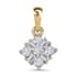Luxoro 10K Yellow Gold Diamond G-H I3 Starburst Snowflake Floral Pendant 0.20 ctw image number 0