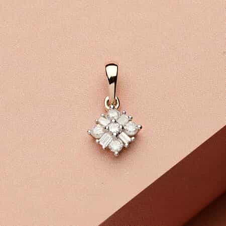 Luxoro 10K Yellow Gold Diamond G-H I3 Starburst Snowflake Floral Pendant 0.20 ctw image number 2
