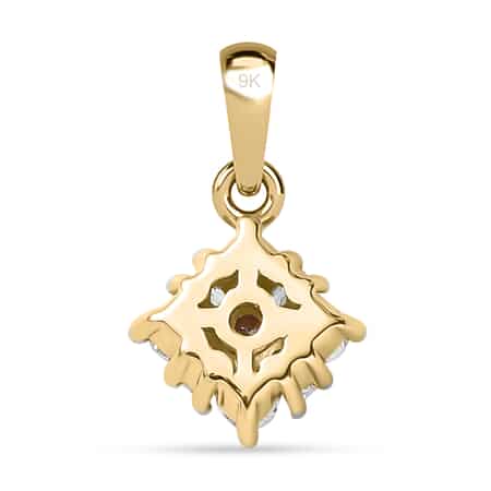 Luxoro 10K Yellow Gold Diamond G-H I3 Starburst Snowflake Floral Pendant 0.20 ctw image number 4