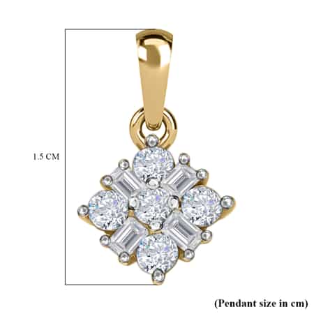 Luxoro 10K Yellow Gold Diamond G-H I3 Starburst Snowflake Floral Pendant 0.20 ctw image number 5