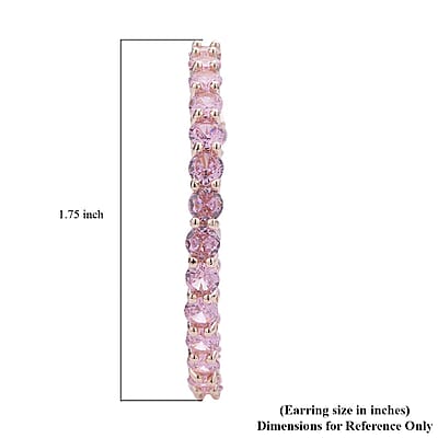 AAA Simulated Pink Diamond Inside Out Hoop Earrings in Rosetone 25.00 ctw