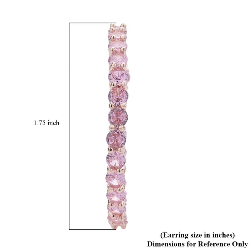 AAA Simulated Pink Diamond Inside Out Hoop Earrings in Rosetone 25.00 ctw