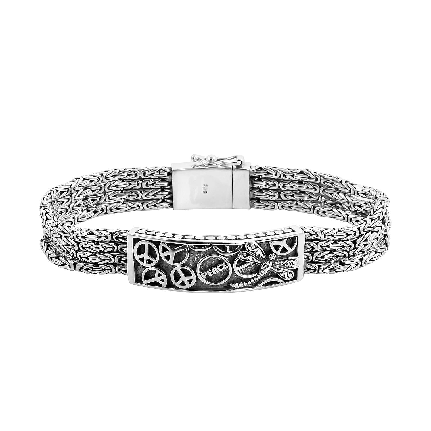 Bali Legacy Sterling Silver Borobudur Chain Dragonfly Bracelet (7.00 In) 41.50 Grams