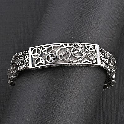 Bali Legacy Sterling Silver Borobudur Chain Dragonfly Bracelet (7.00 In) 41.50 Grams