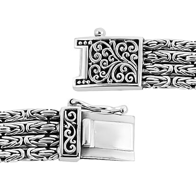Bali Legacy Sterling Silver Borobudur Chain Dragonfly Bracelet (7.00 In) 41.50 Grams