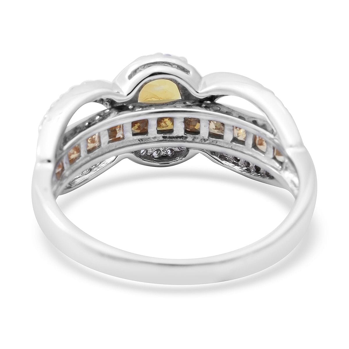 Blue Star Sapphire (DF) and Moissanite 8.75 ctw Halo Ring in Platinum Over Sterling Silver (Size 11.0)  image number 3