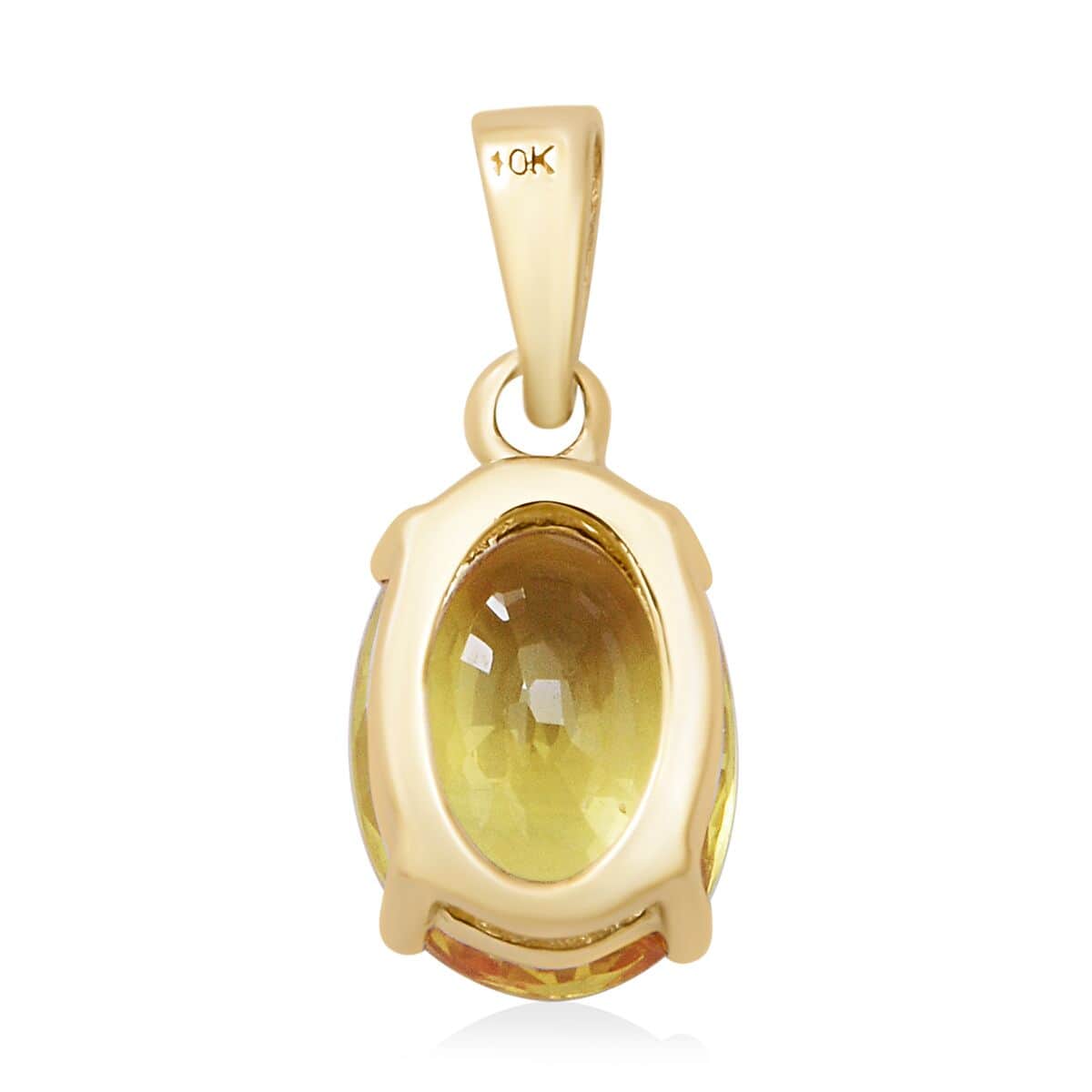 Luxoro 10K Yellow Gold Premium Madagascar Yellow Sapphire Solitaire Pendant 0.90 ctw image number 2