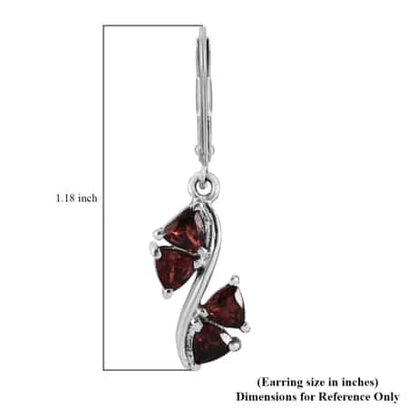 Mozambique Garnet Lever Back Earrings in Stainless Steel 2.25 ctw image number 4