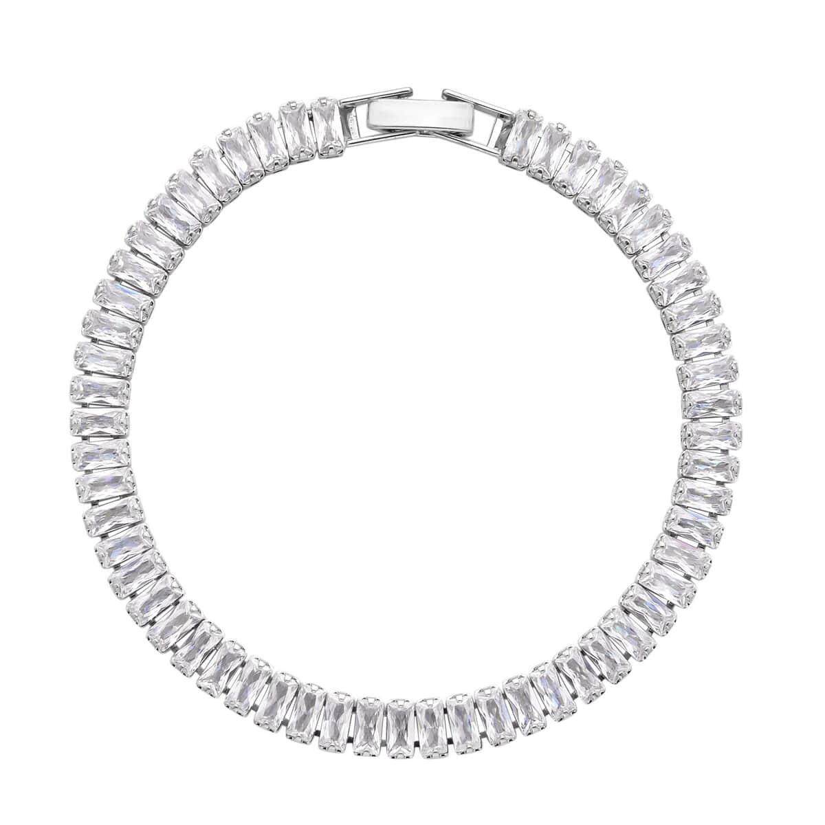 Simulated Diamond Tennis Bracelet in Silvertone (6.50 In) 25.00 ctw image number 0