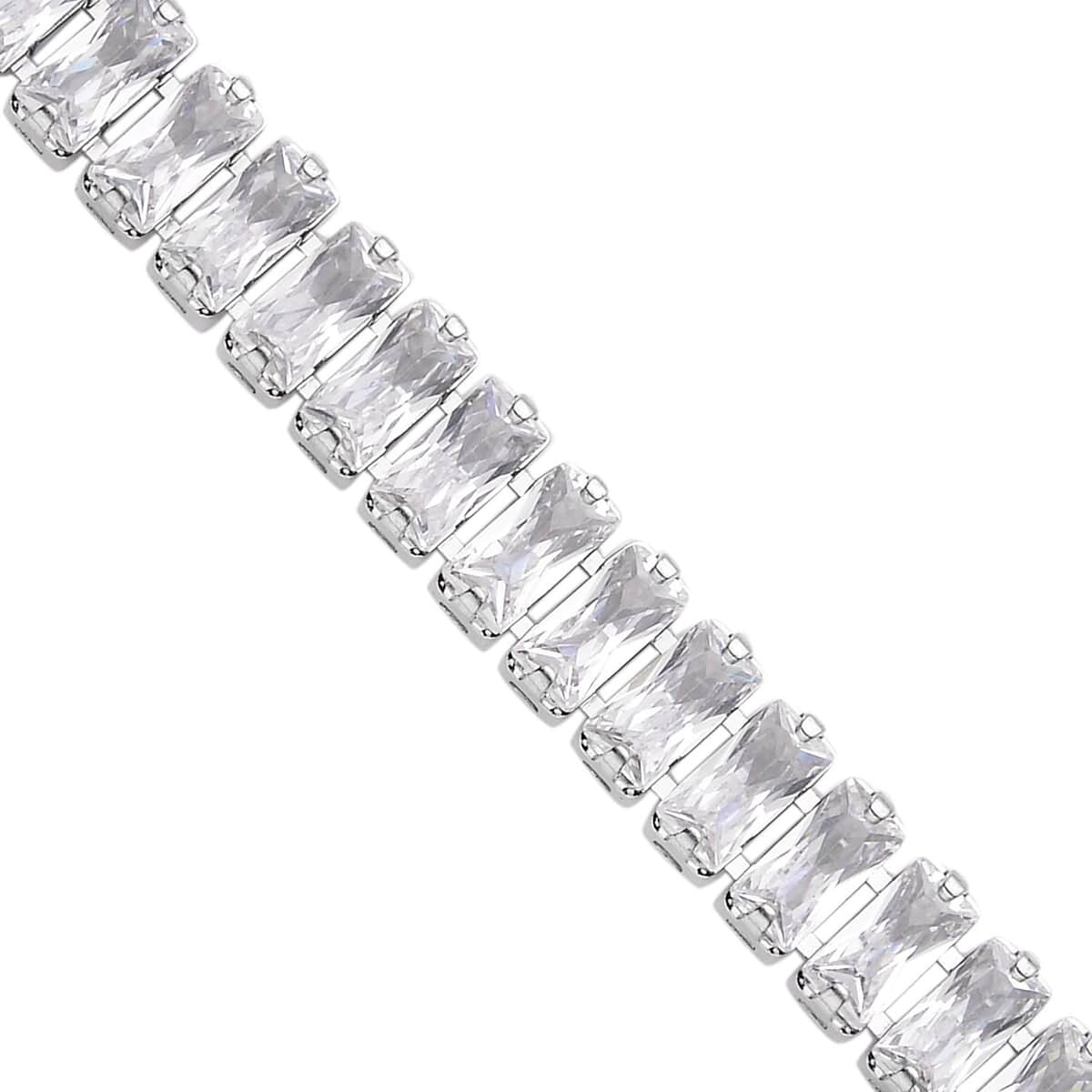 Simulated Diamond Tennis Bracelet in Silvertone (6.50 In) 25.00 ctw image number 2