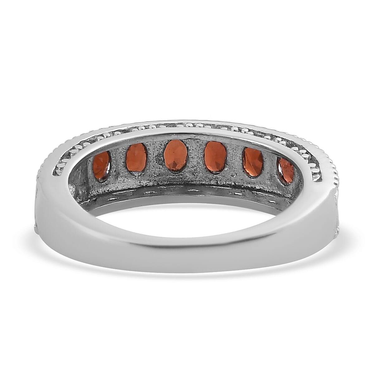 Mozambique Garnet Ring in Stainless Steel (Size 6.0) 1.25 ctw , Tarnish-Free, Waterproof, Sweat Proof Jewelry image number 4