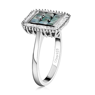 Narsipatnam Alexandrite, Diamond Ring in Platinum Over Sterling Silver (Size 7.0) 1.30 ctw