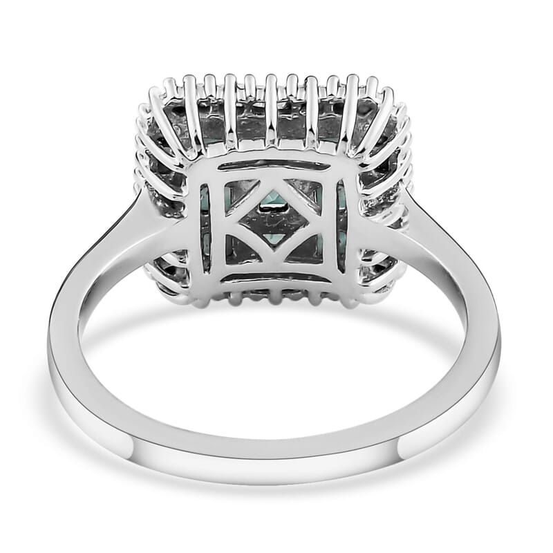 Narsipatnam Alexandrite, Diamond Ring in Platinum Over Sterling Silver (Size 7.0) 1.30 ctw
