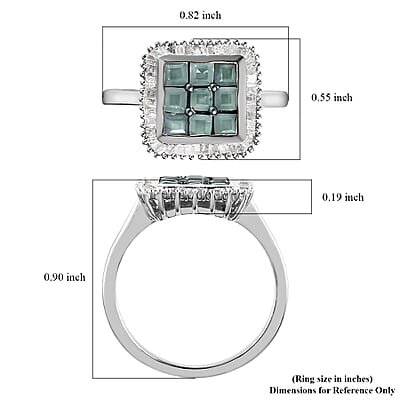 Narsipatnam Alexandrite, Diamond Ring in Platinum Over Sterling Silver (Size 7.0) 1.30 ctw