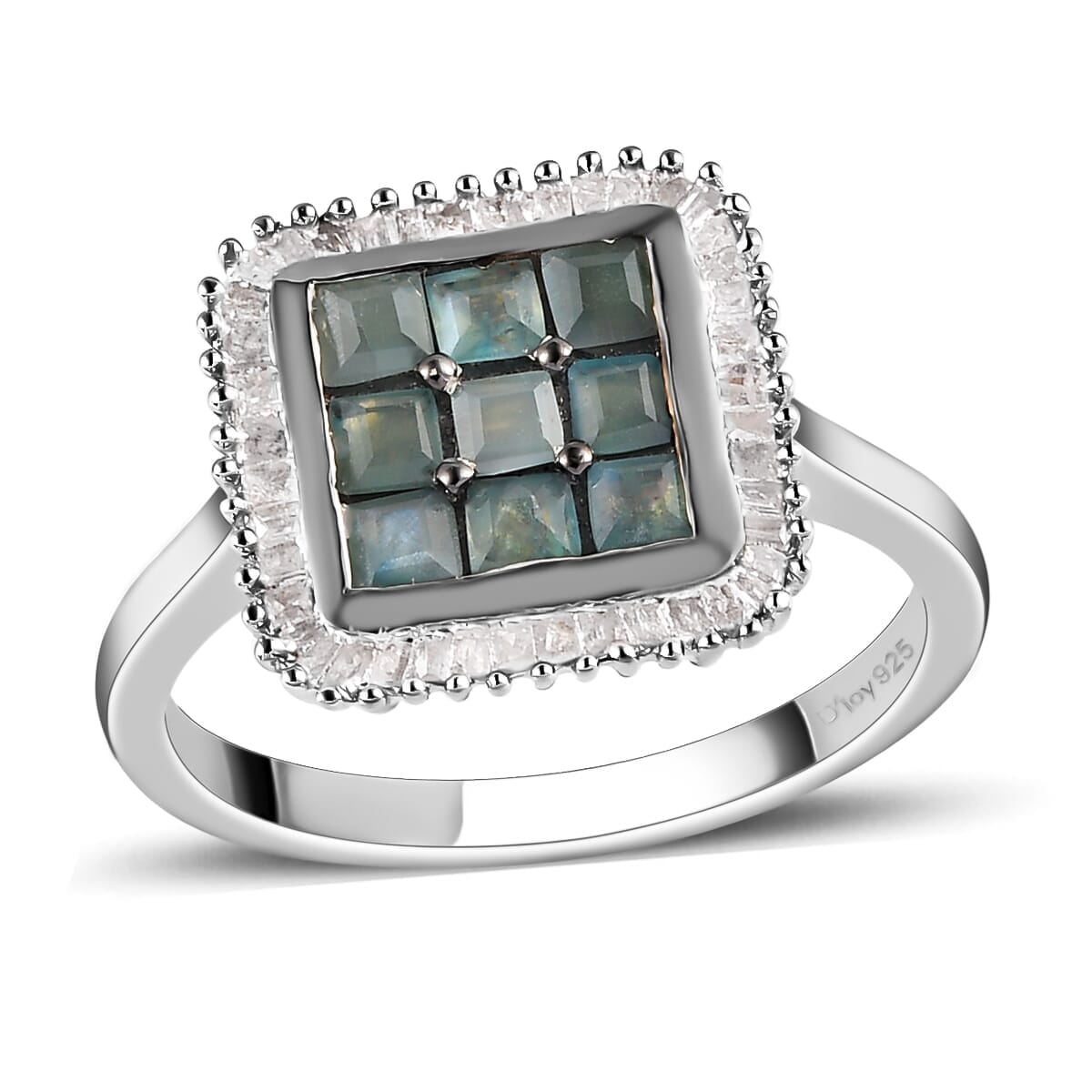Narsipatnam Alexandrite and Diamond 1.30 ctw Ring in Platinum Over Sterling Silver (Size  9.0) image number 0