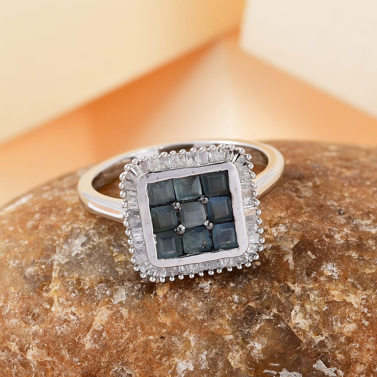 Narsipatnam Alexandrite and Diamond 1.30 ctw Ring in Platinum Over Sterling Silver (Size  9.0) image number 1