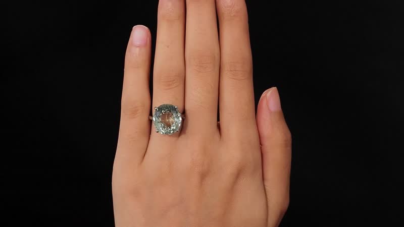 Doorbuster Montezuma Prasiolite Solitaire Ring in Platinum Over Sterling Silver 15.00 ctw