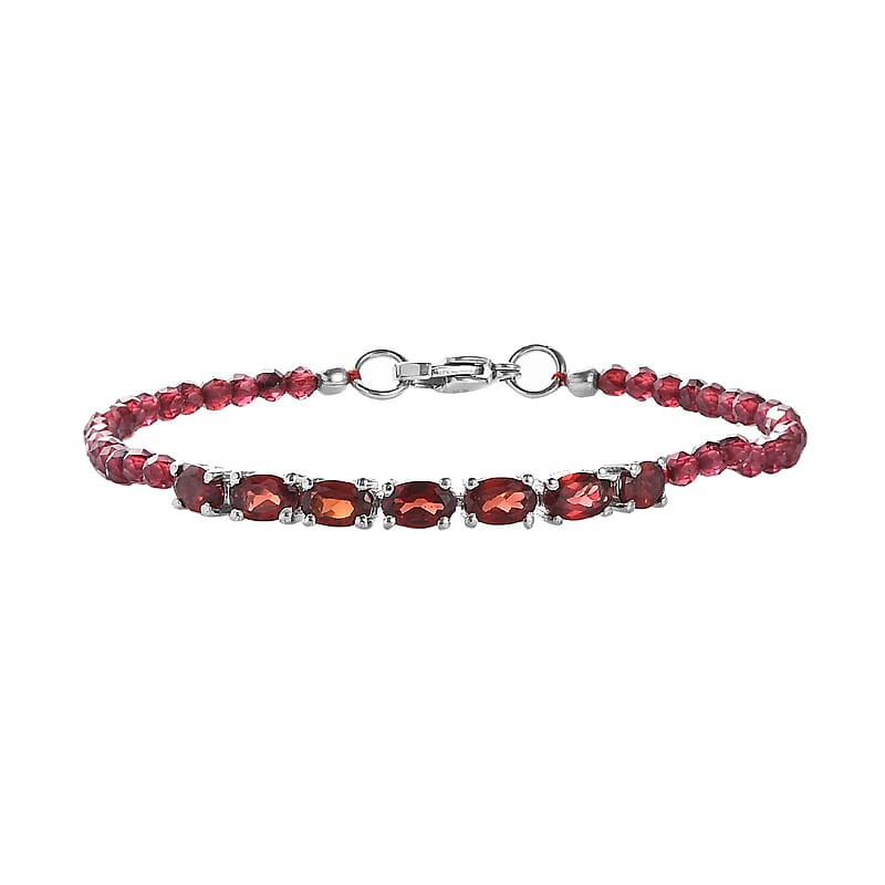 Karis Mozambique Garnet Bracelet in Platinum Bond (7.25 In) 16.65 ctw