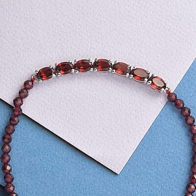 Karis Mozambique Garnet Bracelet in Platinum Bond (7.25 In) 16.65 ctw