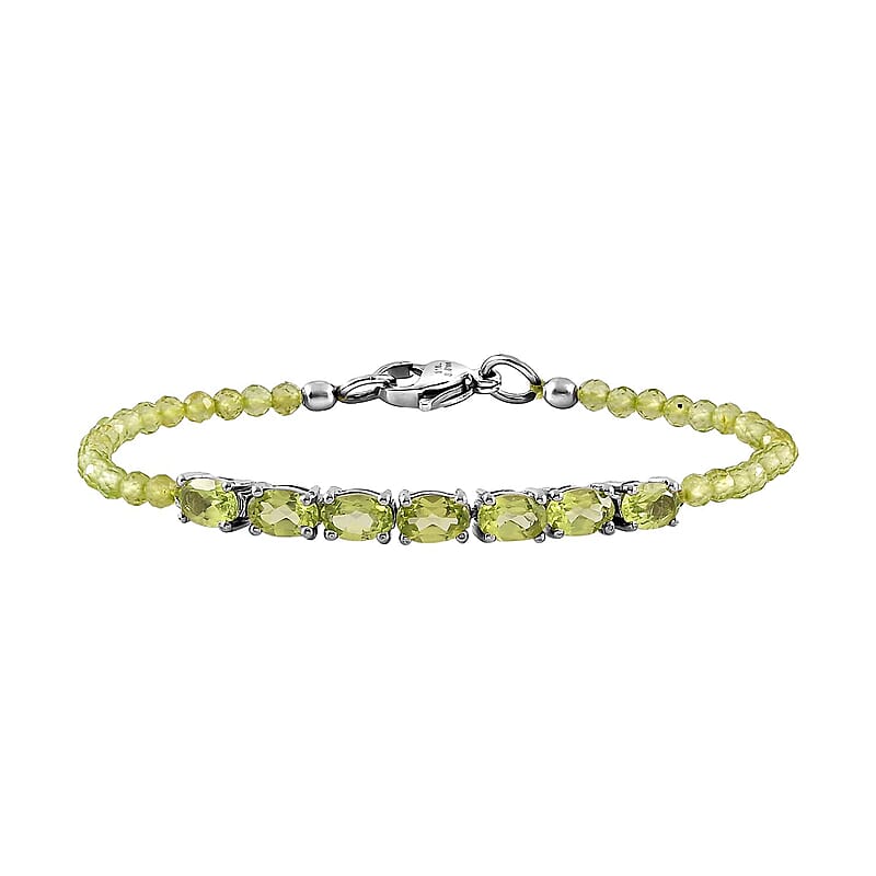 Karis Peridot Bracelet in Platinum Bond (6.50 In) 16.50 ctw