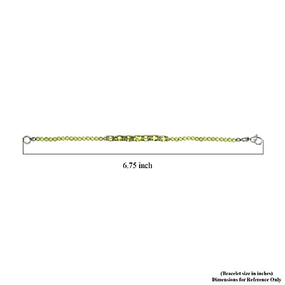 Karis Peridot Bracelet in Platinum Bond (6.50 In) 16.50 ctw