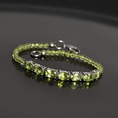 Karis Peridot Bracelet in Platinum Bond (8.00 In) 16.50 ctw