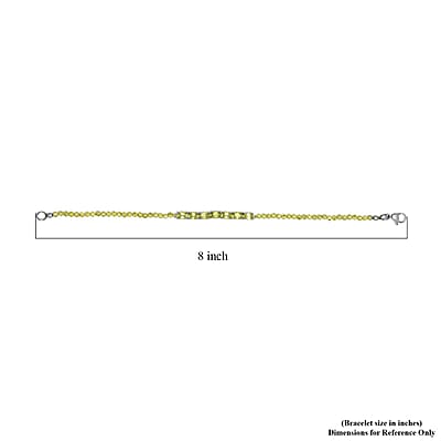 Karis Peridot Bracelet in Platinum Bond (8.00 In) 16.50 ctw