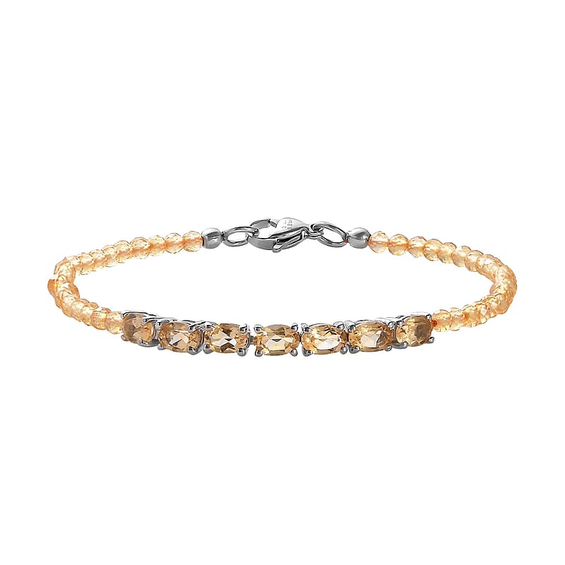 Karis Brazilian Citrine Bracelet in Platinum Bond (8.00 In) 10.70 ctw