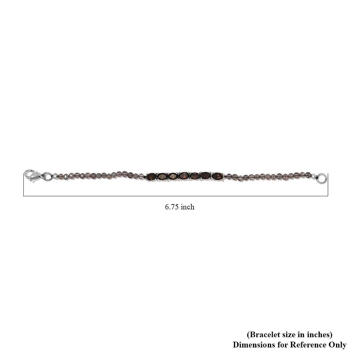 Karis Brazilian Smoky Quartz Bracelet in Platinum Bond (6.50 In) 11.00 ctw image number 4
