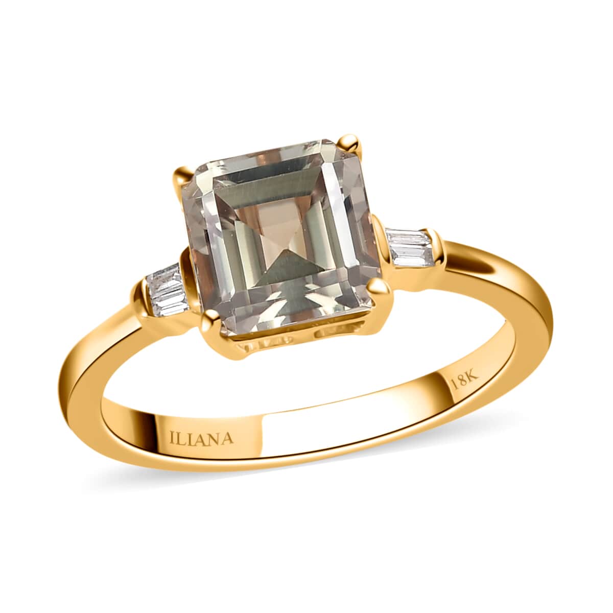 ILIANA 18K Yellow Gold AAA Turkizite and G-H SI Diamond Accent Ring 3 Grams 2.25 ctw image number 0