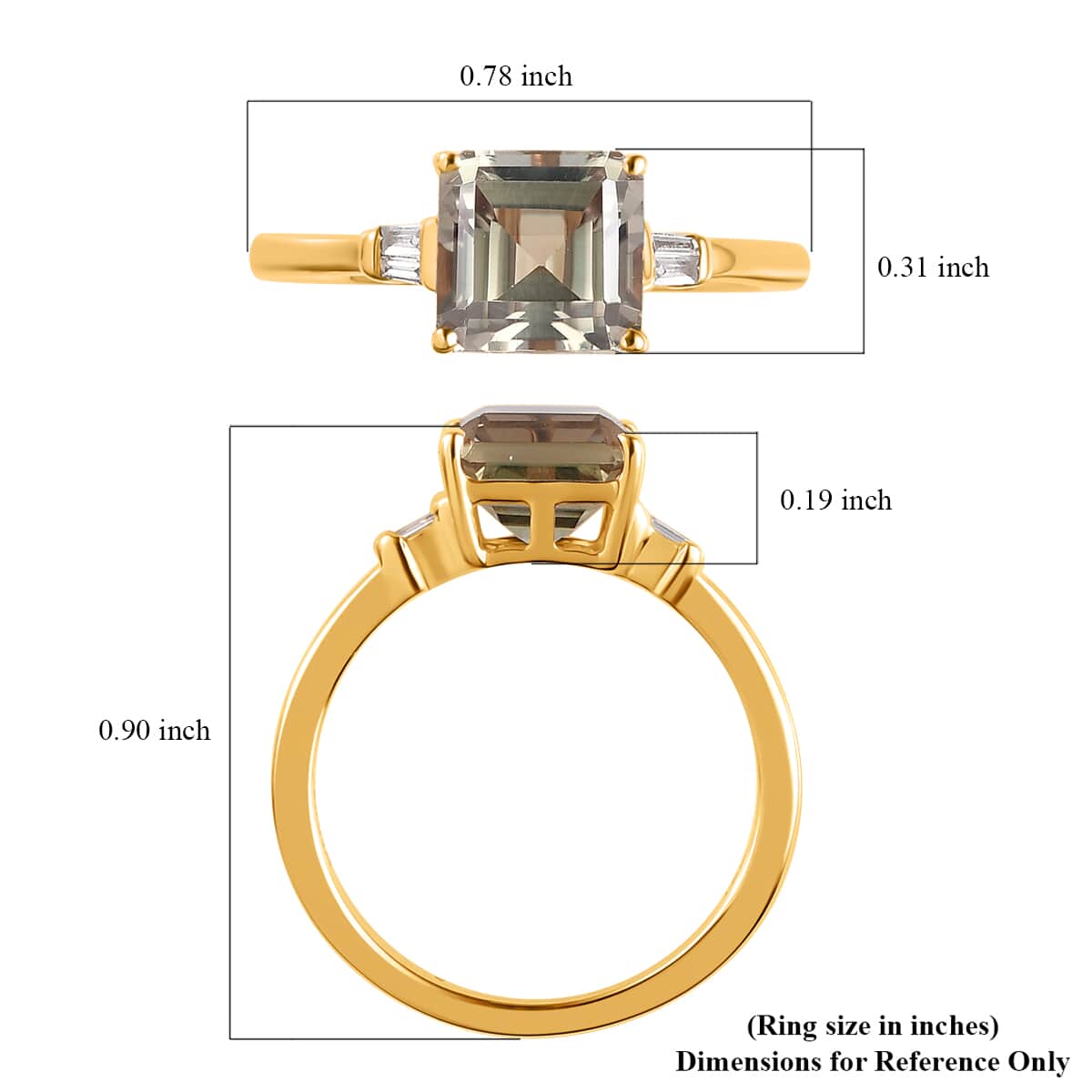 ILIANA 18K Yellow Gold AAA Turkizite and G-H SI Diamond Accent Ring 3 Grams 2.25 ctw image number 5