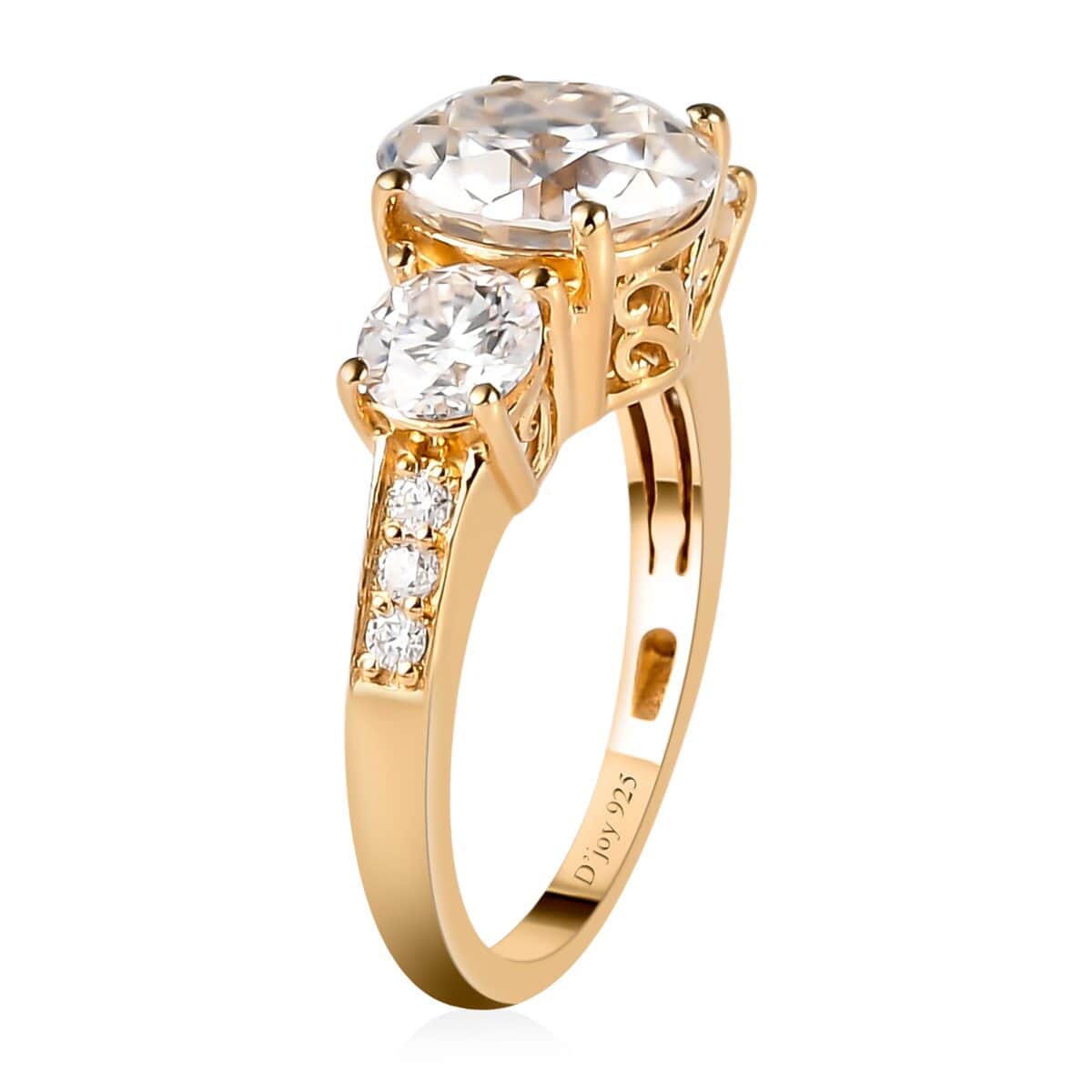 Buy Old European Cut Moissanite Ring in Vermeil Yellow Gold Over